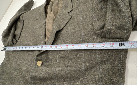 Pal Zileri Men's Gray Windowpane Blazer Made in Italy Sz 48