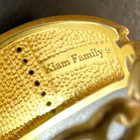 Kiam Family Gold tone Stone Accent Ring Size 8 6.01g