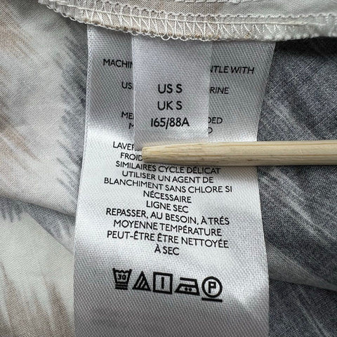 Maeve Ikat Dot Print Puff Sleeve Fit & Flare Organic Cotton Dress Sz S