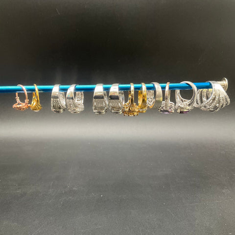 Fashion Statement Rings Lot of 12 Costume Jewelry Gold & Silver Tone Rhinestone