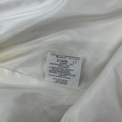 Vintage 80s Gunne Sax Women's White Satin Swiss Dot Tulle Mini Dress Sz 9/10