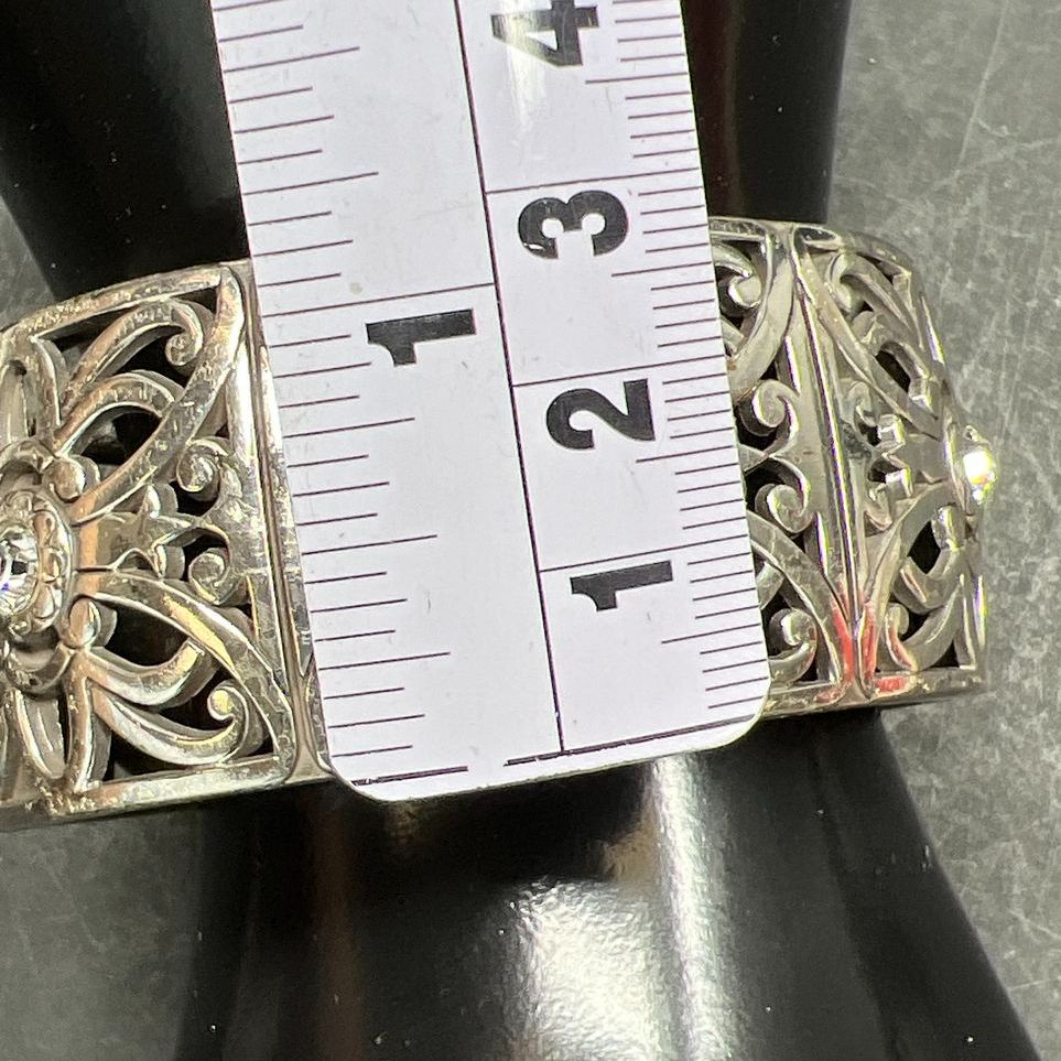 Brighton Silver Plate Belmonte Crystal Floral Bracelet