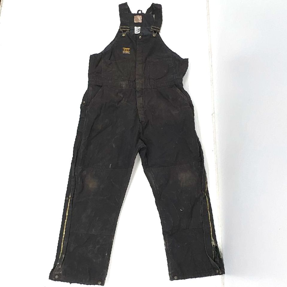 Berne Black Quilted Insulated Workwear Bib Overalls Men's Size XL