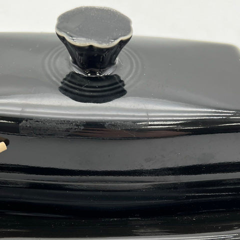 Homer Laughlin Fiesta Black Covered Butter Dish 2pc Set Glazed Earthenware