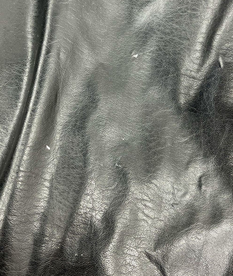 Outer Edge Black Faux Leather Belted Moto Jacket Coat Women's XL