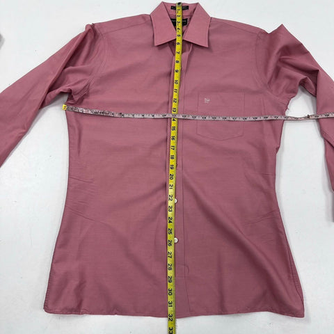 Vintage Pierre Cardin Men's Long Sleeve Button Up Shirts Lot 2 Mauve Beige 15.5