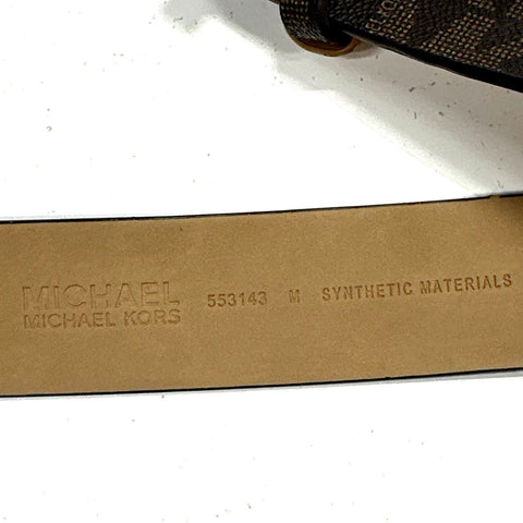 Michael Kors Women's Monogram Belts Lot 2 Black Brown Gold Silver Sz M L NWT