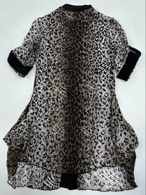 Vintage Y2K Joseph Ribkoff Leopard Lace Tunic Top NWT Asymmetrical Canada Sz 6
