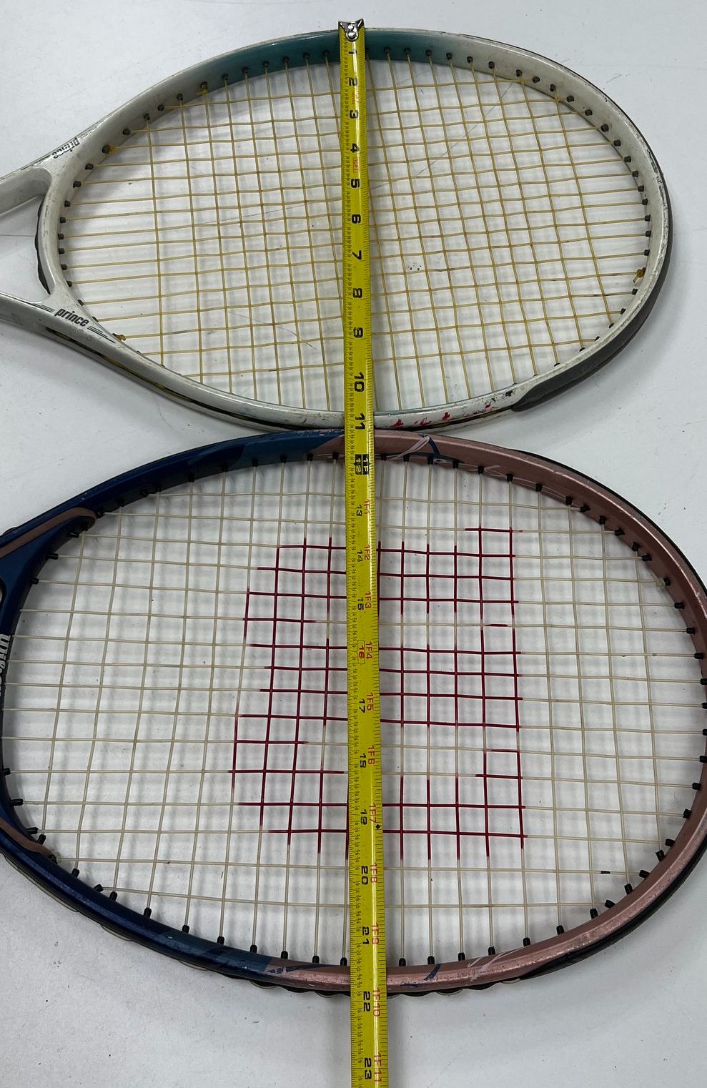 Lot of 2 Wilson Hope & Vintage 80s Prince Tennis Rackets Damaged Decor Prop