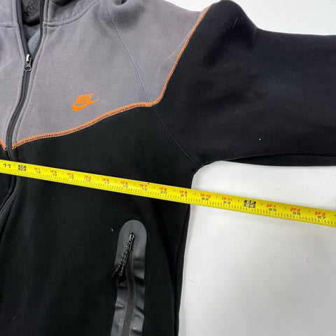 Syna World Men's Full Zip Hoodie Jacket Black Gray Embroidered Tech Style Sz L