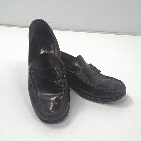 Vintage 90s Florsheim FLS Burgundy Leather Penny Loafers Dress Shoes Size 8D