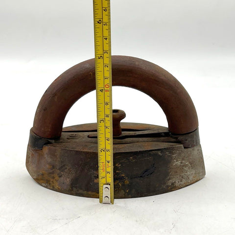 Antique Cast Iron Sad Iron Detachable Wood Handle Size 2 Primitive Press Iron