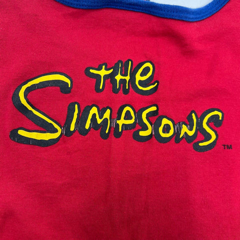 Vintage 2002 The Simpsons Family Graphic Y2K Layered Long Sleeve Shirt Sz L