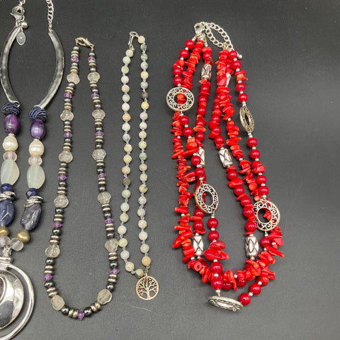 Chico's & Fashion Jewelry Lot of 10 Necklaces Bib Pendant Beaded Multi-Strand