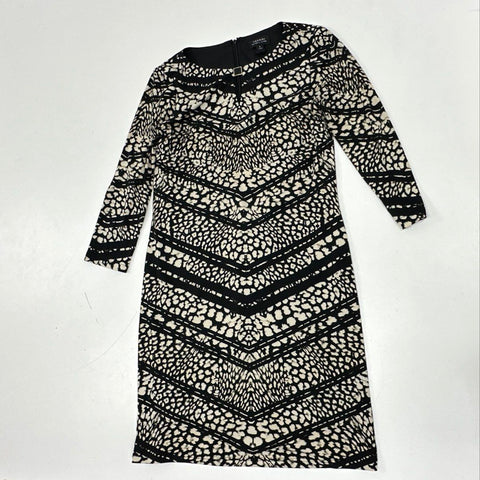 Tahari Arthur S. Levine Women's Black White Animal Print Chevron Dress Sz 2