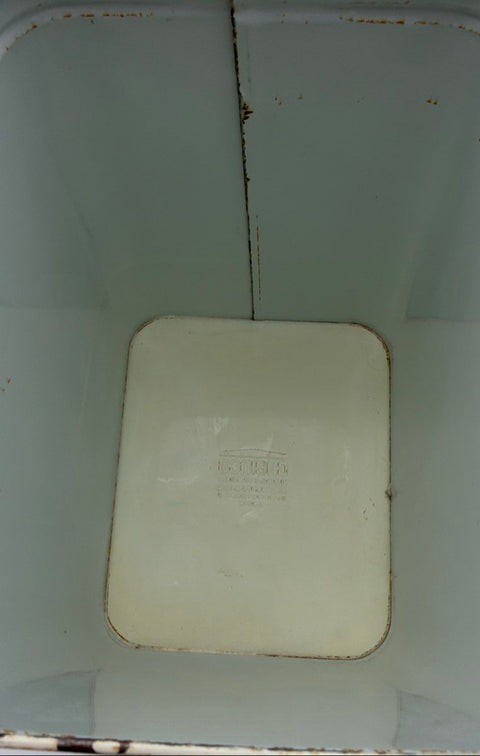 Cheinco Vintage Flour Tin Canister Metal Vegetable Mushroom Motif Yellow Lid