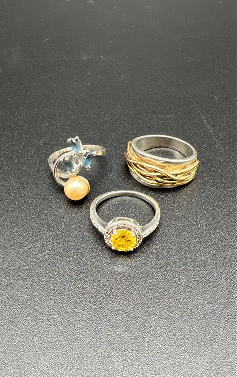 Via Sophia Sweet & Charming Silver Tone Fashion Ring Jewelry Lot of 11