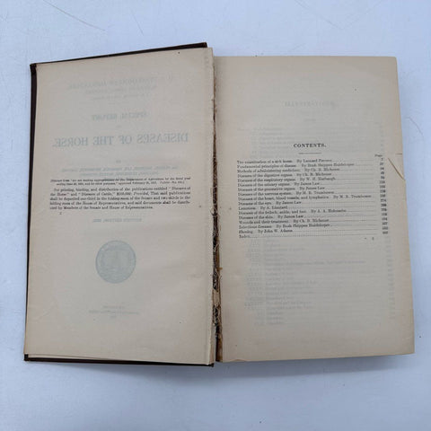 Antique 1923 Diseases of the Horse Book USDA Revised Edition Lloyd Thurston
