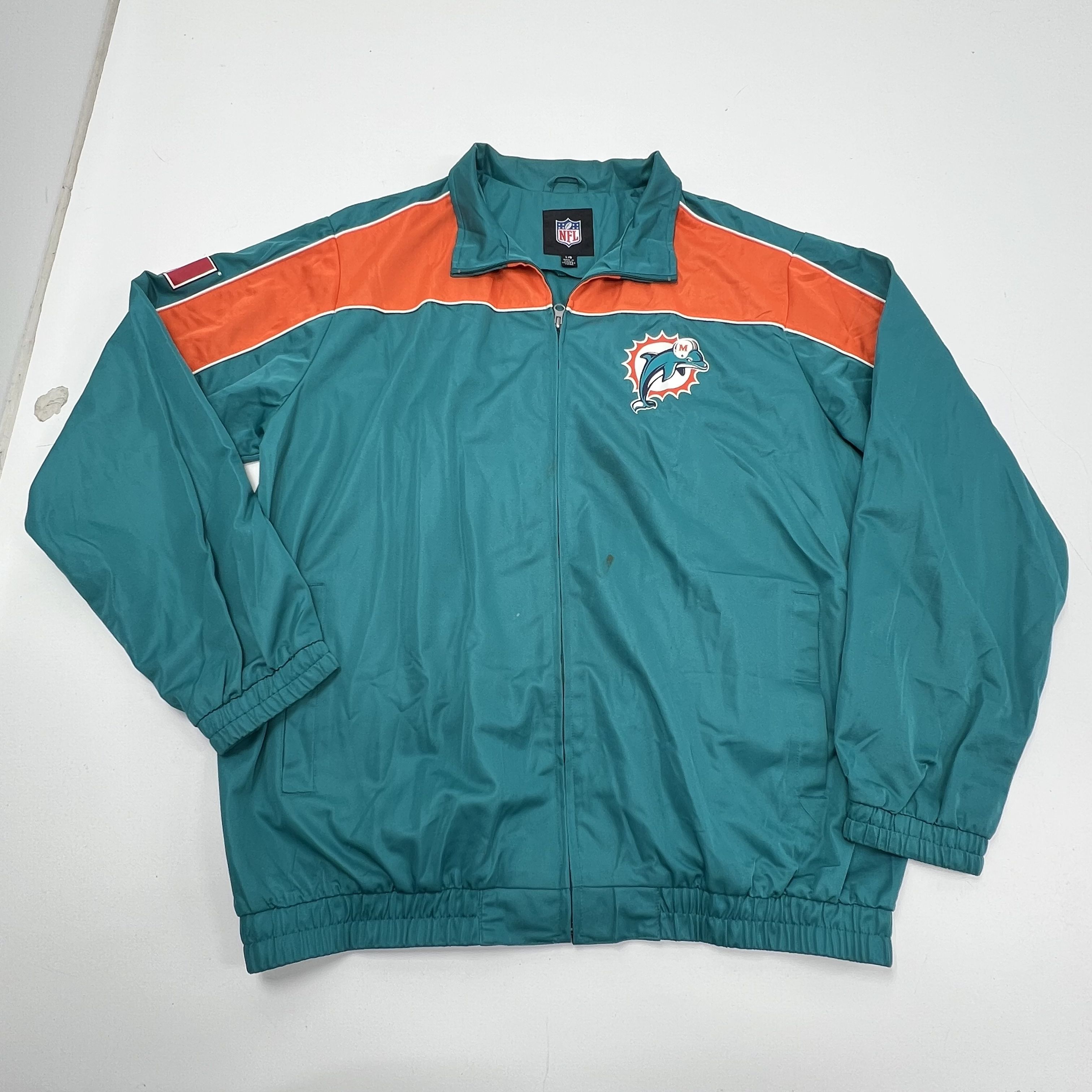 Vintage NFL G-III Miami Dolphins Full Zip Windbreaker Jacket Men's Large