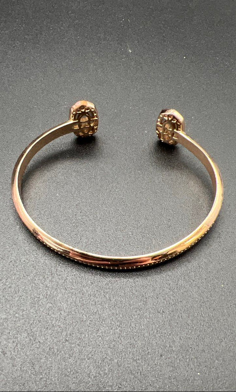 Kendra Scott Bracelet Lot of 2 Rose Gold Tone Drusy Cuff & Gold Tone Slider