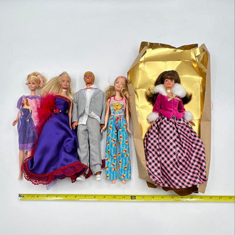 Barbie & Ken Doll Lot Mattel Vintage 1990s 2000s Mixed Outfits 5 Pieces