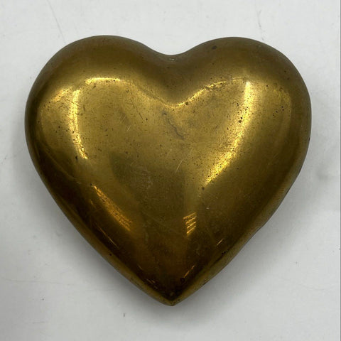 Vintage Brass Lot 3 Pieces Pierced Cricket Box Oval Casket Heart Paperweight