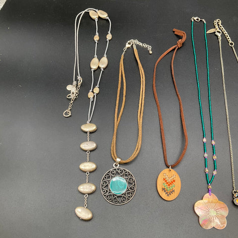 ZAD Coldwater Creek Mixed Style Jewelry Lot 8 Necklaces Rhinestone Beaded Flower