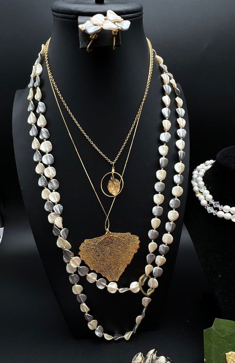 Vintage Costume Jewelry Lot 25pc Pink Beaded Leaf Necklaces Earrings Bangles