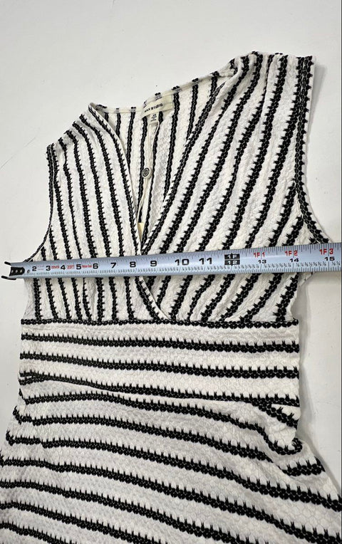 Max Studio Women's Black White Striped Sleeveless V-Neck Maxi Dress NWT Sz XS