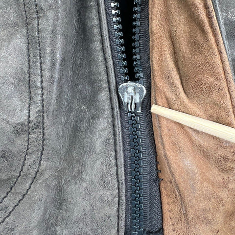 Vintage 80s Clipper Mist Men's Leather Bomber Jacket Faded Black Quilted Sz 38