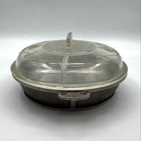 Vintage Guardian Service Cast Aluminum Round Roaster with Knight Glass Lid