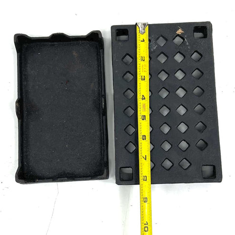 Vintage National No 3 Skillet + Grill-It Cast Iron Broiler Lot Kitchenware