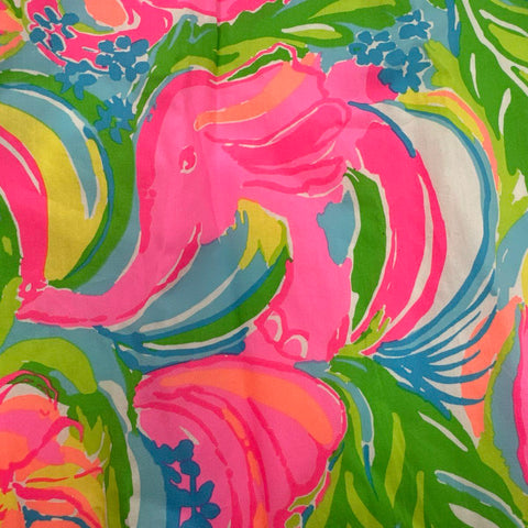 Lilly Pulitzer Women's Pink Elephant Print Fit and Flare Sun Dress Size 0