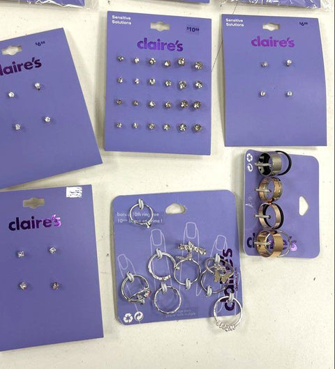 Claire's Lot of 21 Earring & Ring Sets Sensitive Solutions New In Package