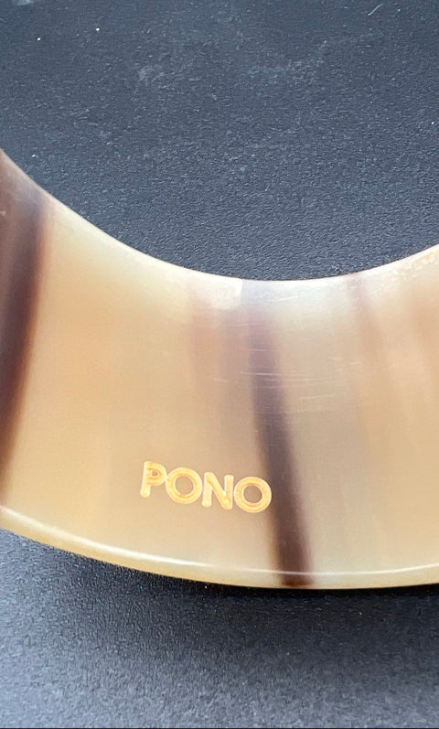 PONO by Joan Goodman Chunky Resin Bangle Bracelet Wide Oval Brown Signed 7.25"