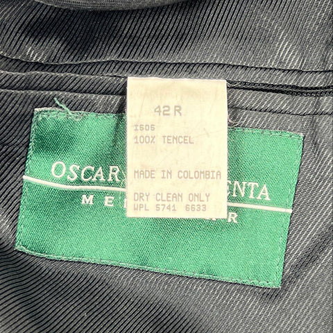 Vintage 90s Oscar De La Renta Tencel 3 Button Suit Jacket Blazer Sz 42R