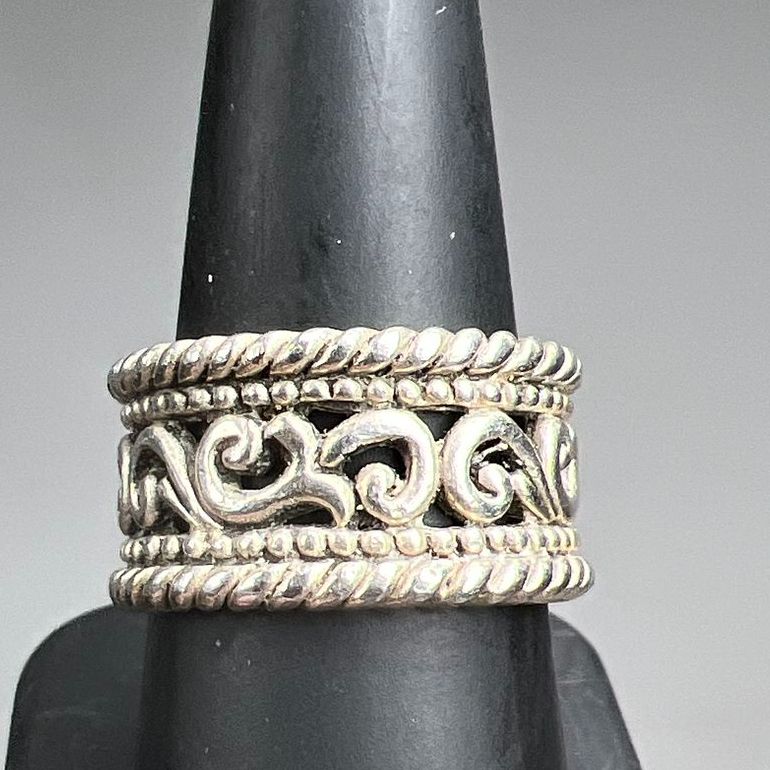Brighton Sterling Silver Filigree Ring Size 9