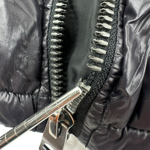 Guess Men's Black Hooded Puffer Jacket Quilted Full Zip Size M
