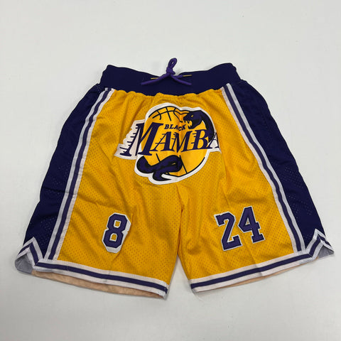 Unbranded Black Mamba Lakers Tribute Mesh Basketball Shorts Yellow Purple Men's