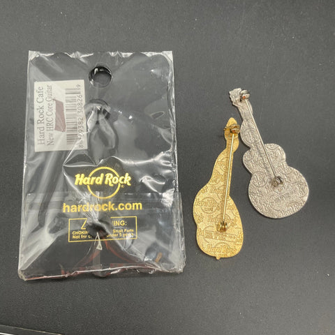 Hard Rock Cafe Lot of 11: 5 Enamel Guitar Pins & 6 Save the Planet Buttons