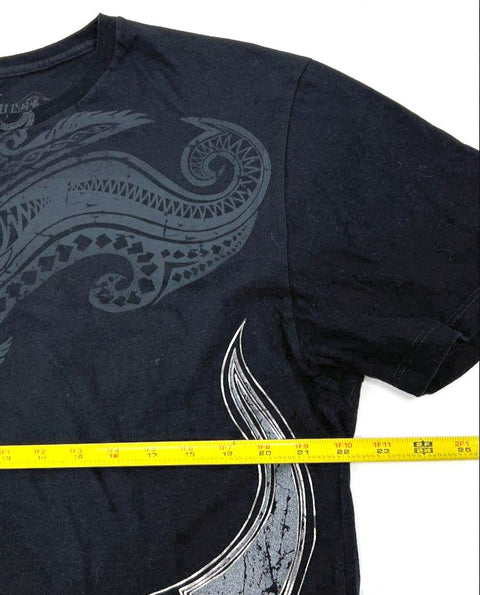 Y2K Konquest MMA Style Bull Horns Graphic Tee Studded Made in USA Sz XL