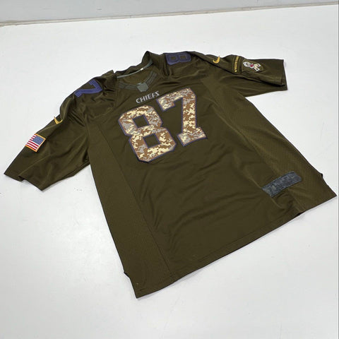 Nike Men's Kansas City Chiefs Travis Kelce Salute to Service Jersey Olive Sz L