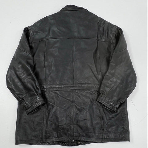Vintage 90s Wilsons Leather Thinsulate Padded Field Jacket Black Sz XL