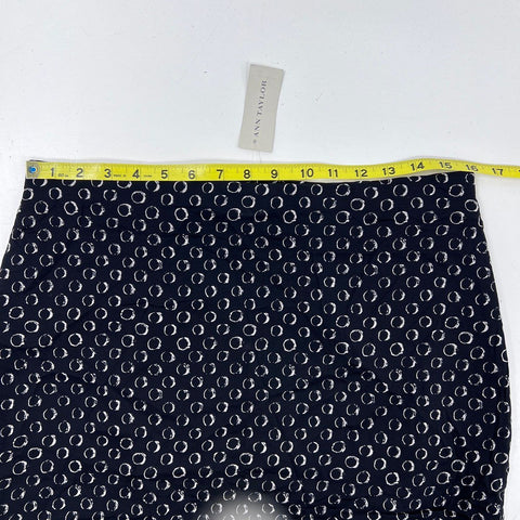 Ann Taylor Women's Black White Circle Print Pencil Skirt NWT Size 8