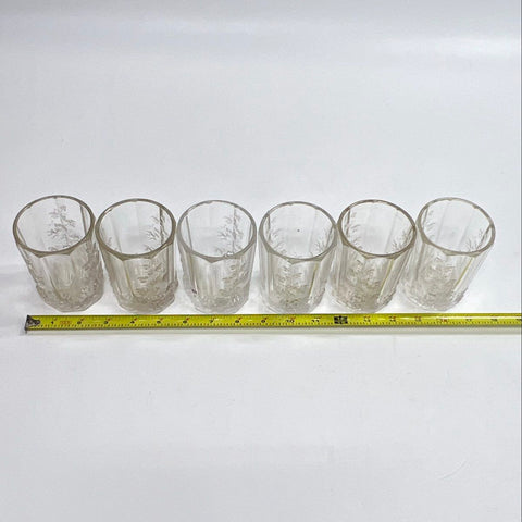 Paneled Grape Pattern 12 Piece Glass Set Pitcher Goblets Tumblers Vintage