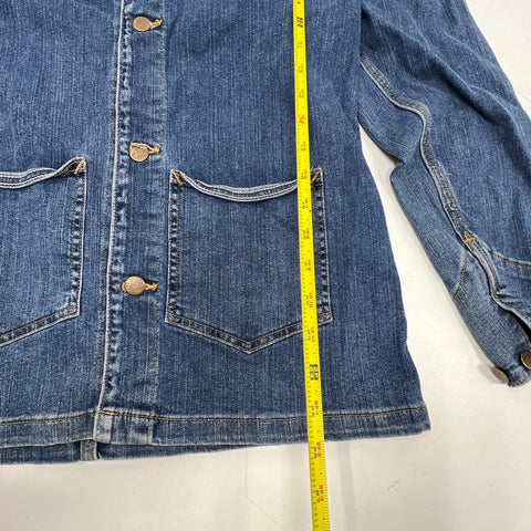 Carhartt Womens Blue Denim Chore Coat Jacket WC019 Workwear Size Medium