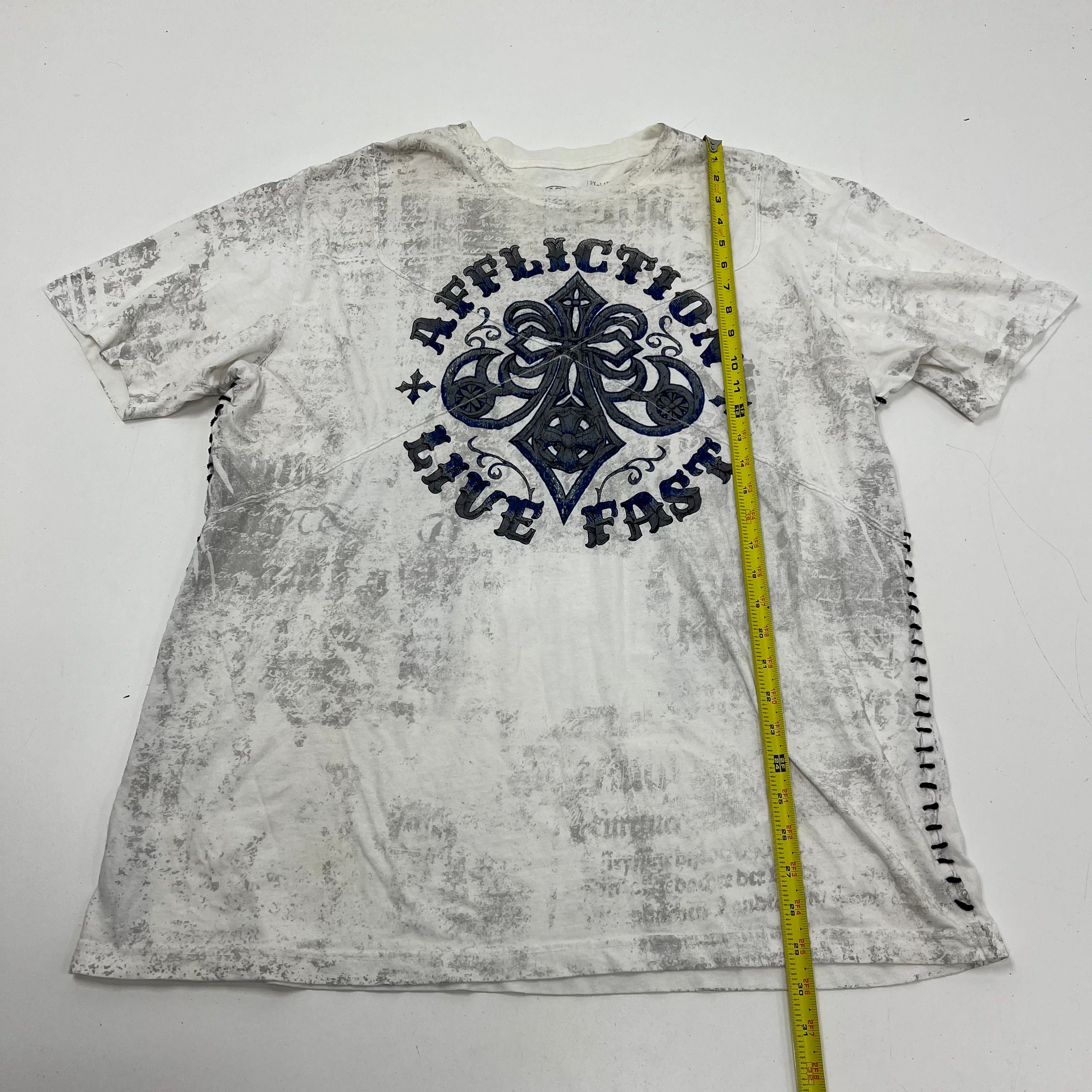 Vintage Y2K Affliction T-Shirt Lot of 2 Winged Tiger Live Fast Sz XL 2XL