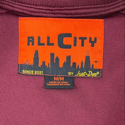 All City by Just Don Men's Maroon Tracksuit Set Jacket Track Pants Size M