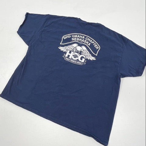 Vintage 2000s Harley Davidson Omaha HOG Chapter T-Shirt Lot 2 Double Stitch 3XL