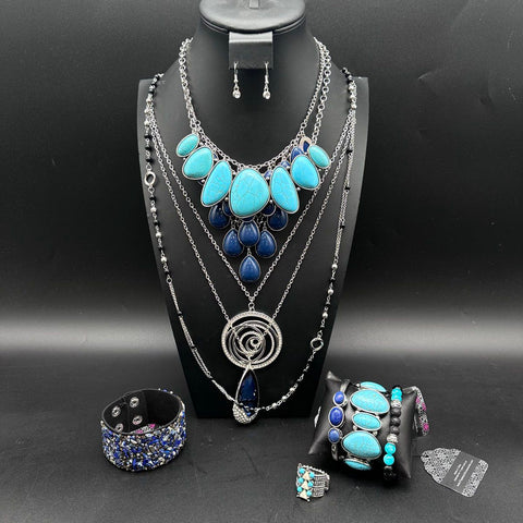Paparazzi Fashion Costume Jewelry Lot 25+ Pieces Necklaces Earrings Bracelets